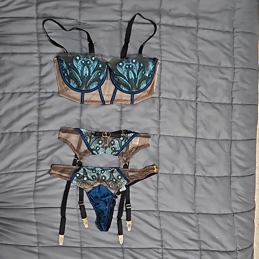 Edge O Beyond NWOT Peacock Lingerie Set